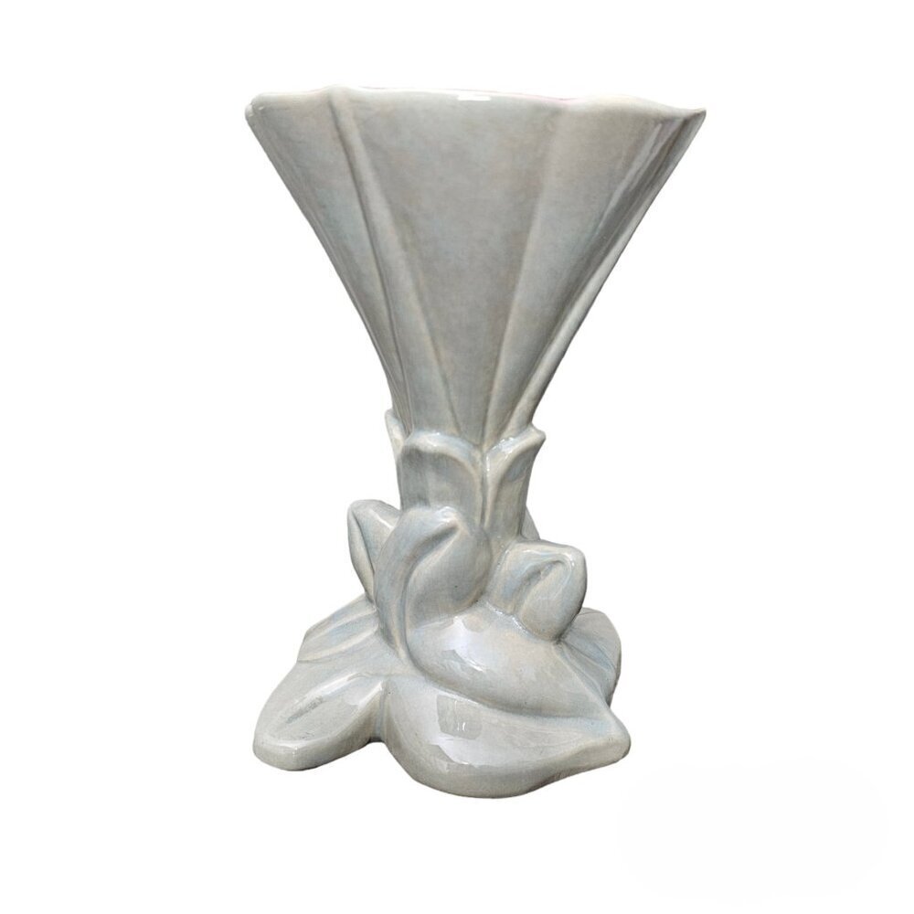 GONDER USA Trumpet Vintage Mid Century Gray Art Deco Style Vase